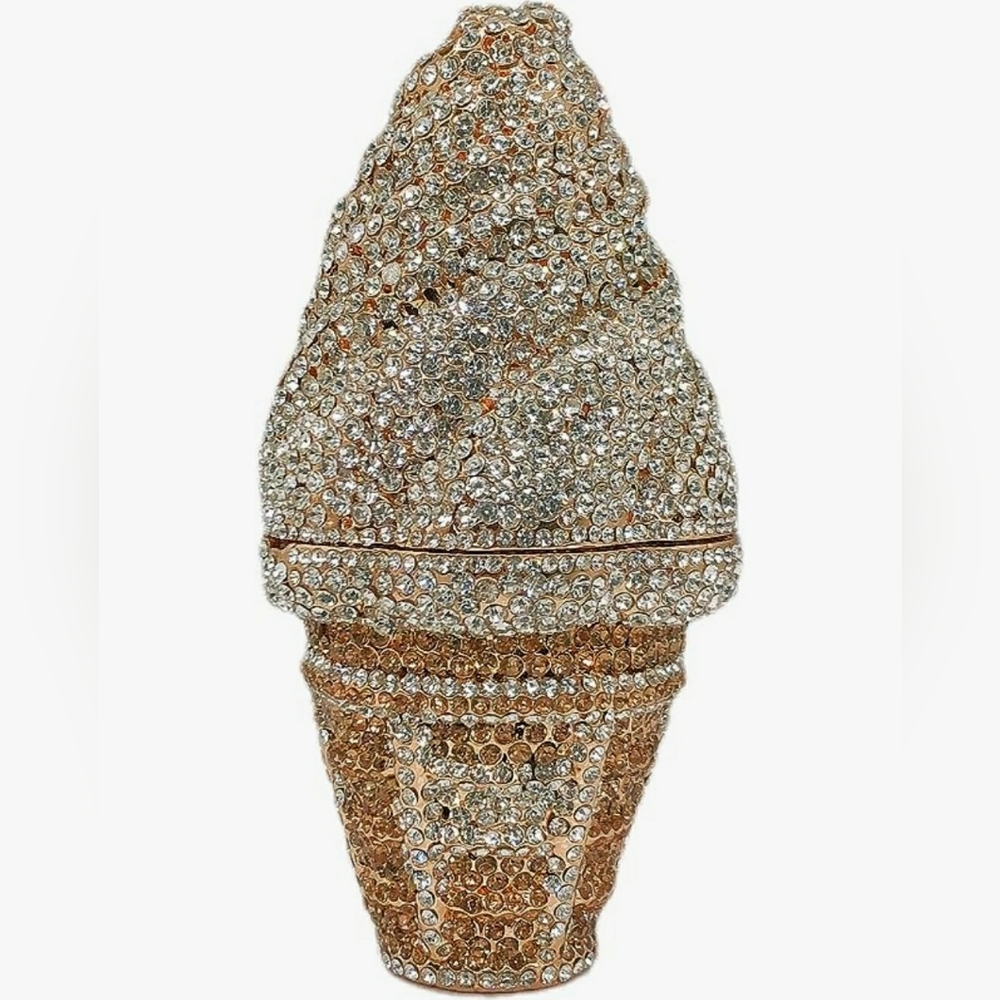 NWT Sparkling Bling Swarovski Crystal Rhinestone Ice Cream Popsicle Clut…